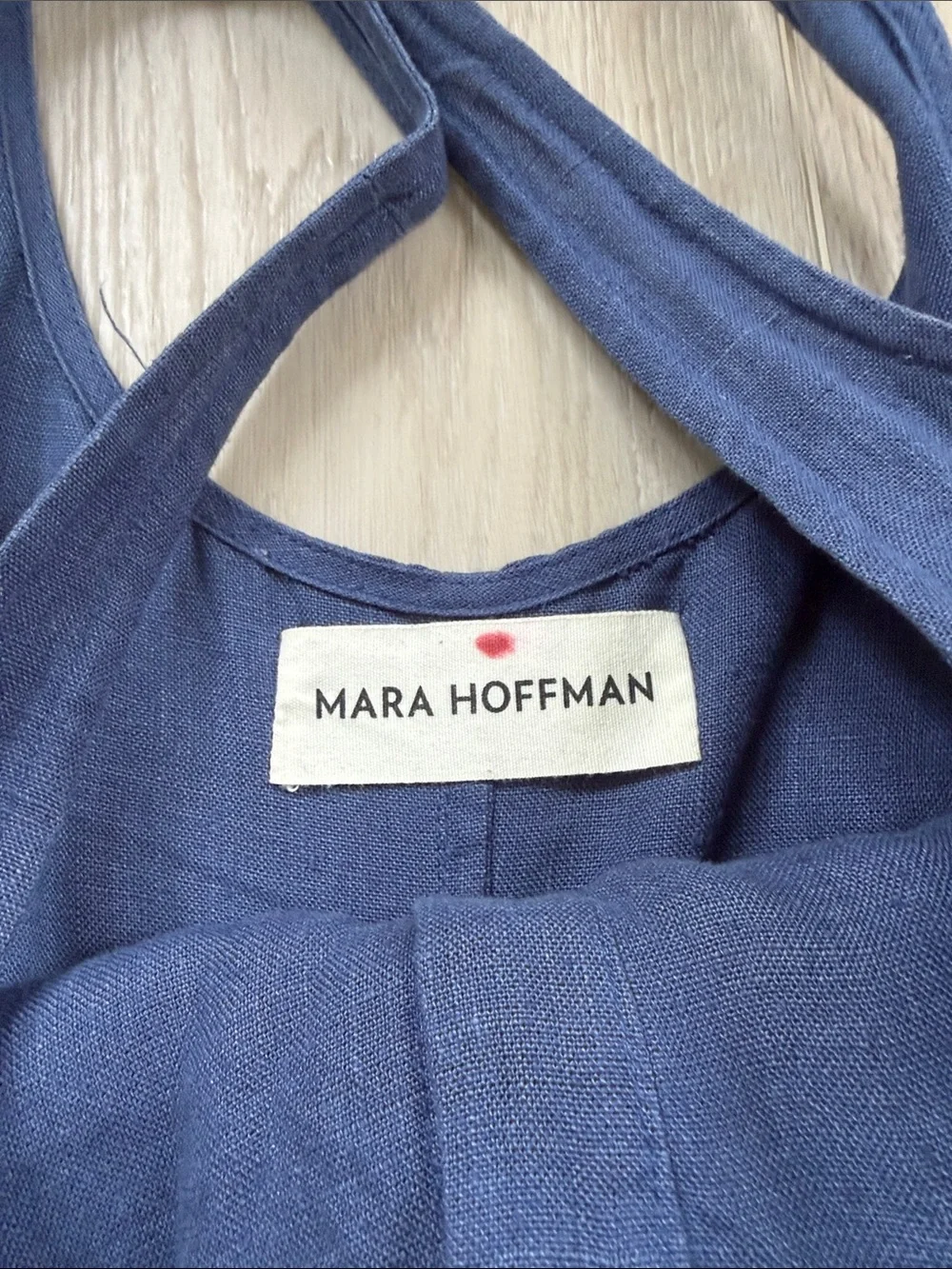 Mara Hoffman Linen Navy Button-Front dress - Picture 3 of 5